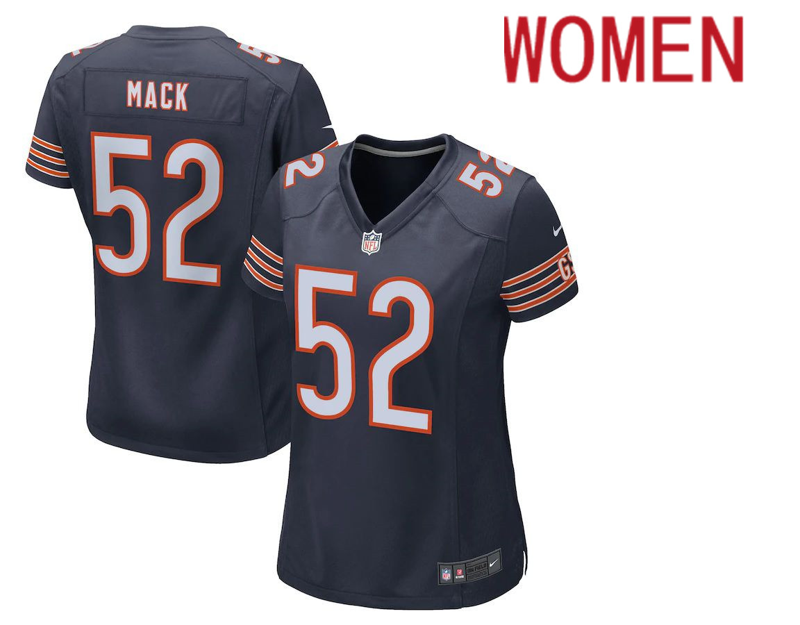 Women Chicago Bears 52 Khalil Mack Nike Navy Game Player NFL Jersey